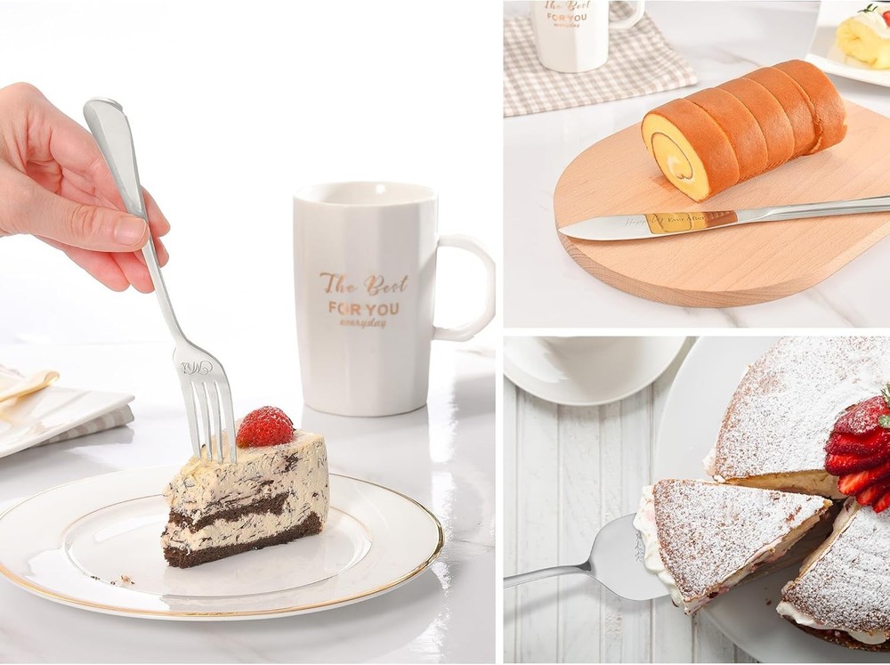 Rust-Resistant Silver Wedding Cake Cutting Set - Beautiful Keepsake for Couples