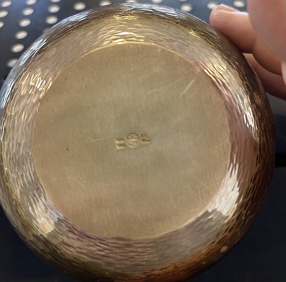 German Hammered Silvered Copper Bowl Circa 1900