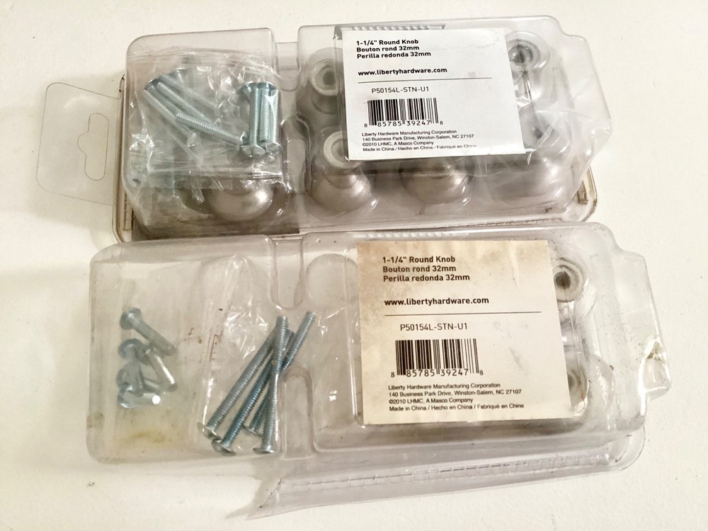 Liberty Satin Nickel Round 1-1/4” Knobs 10 Pack Plus 3