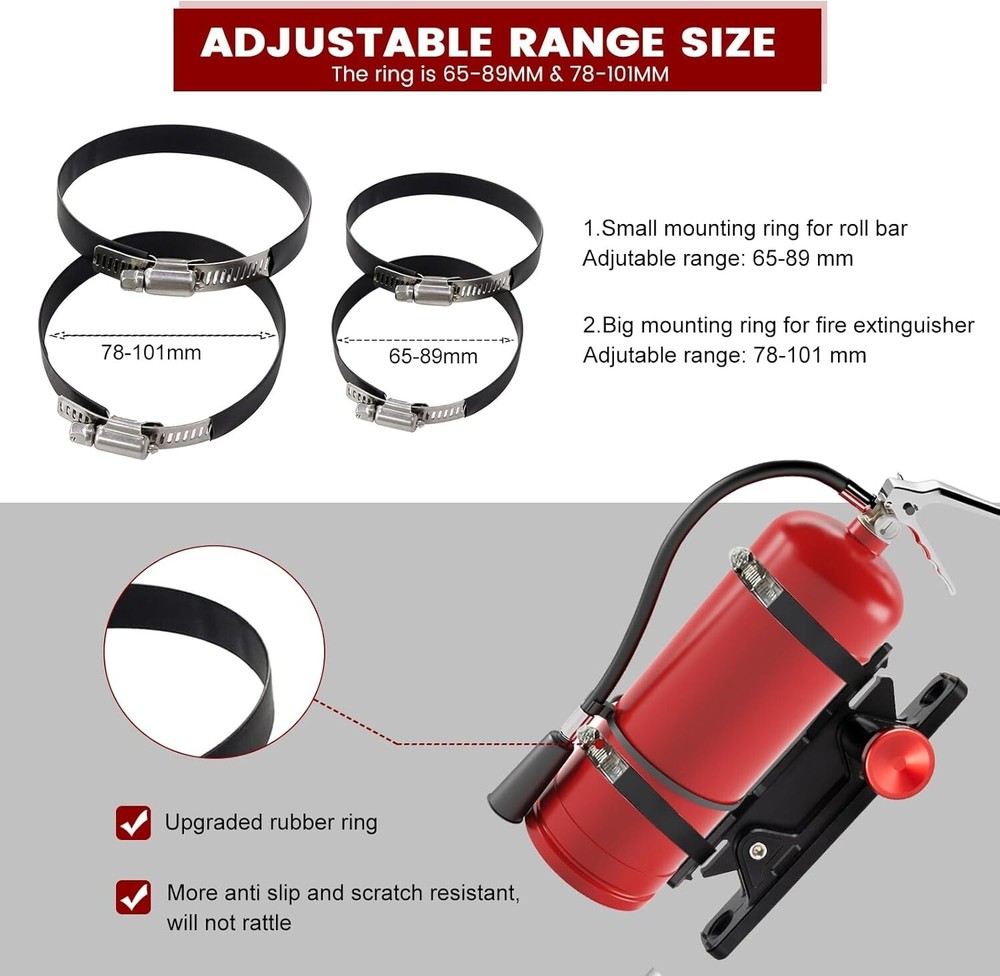 Quick Release Fire Extinguisher Holder - Car Fire Extinguisher Mount Bracket Alu