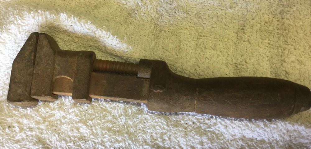 Vintage Monkey Wrench Wood Handle