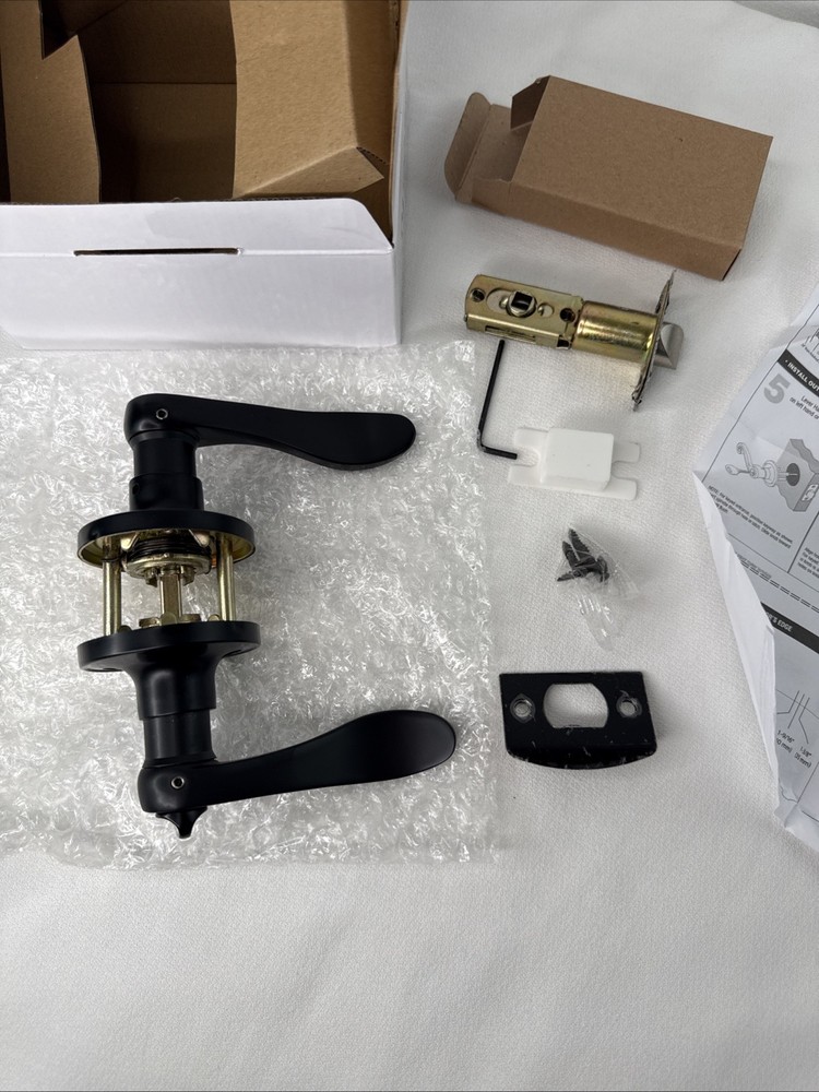 Supstron Door Handle Lever Lock Set , Black