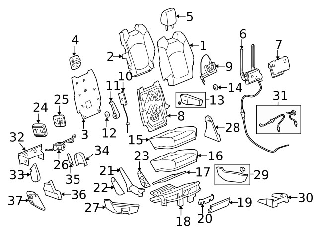 Genuine GM Seat Back Cover 20864734