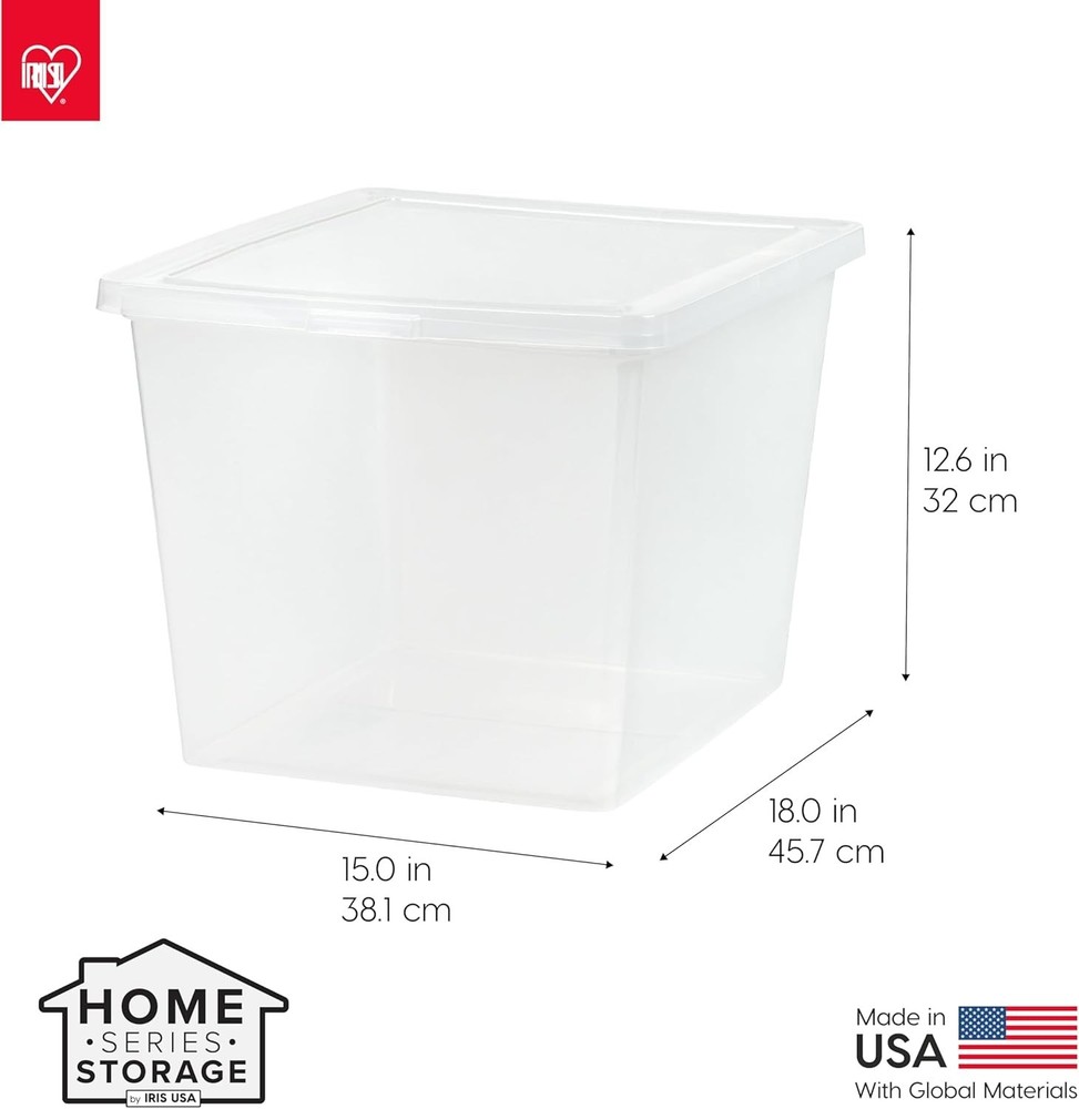 4-Pack Storage Bins with Lids, 36 Quart, Clear Stackable Containers Box Organ...