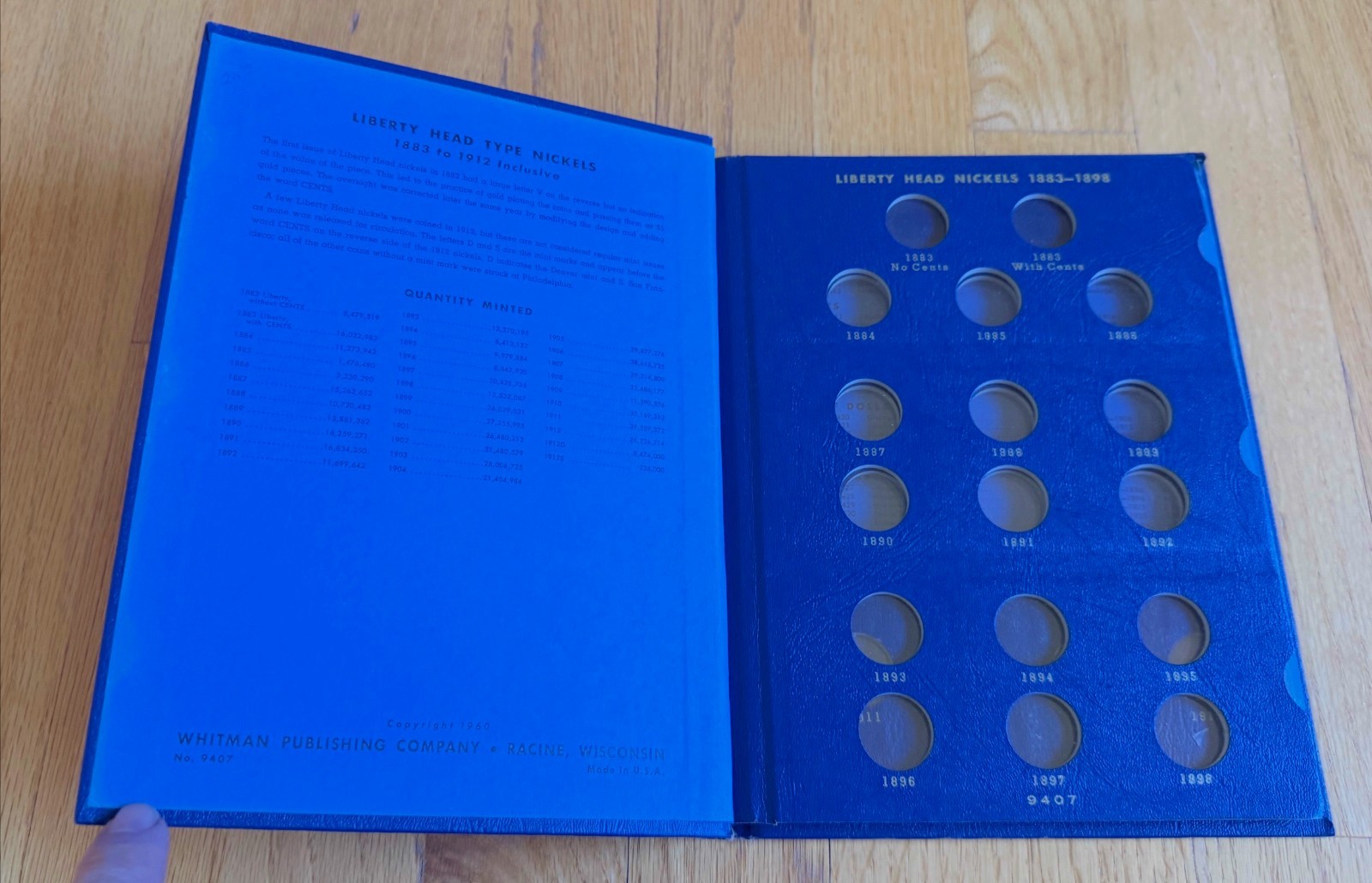 Whitman Classic Bookshelf Album Liberty Nickels 1883-1912 : Empty, No Coins