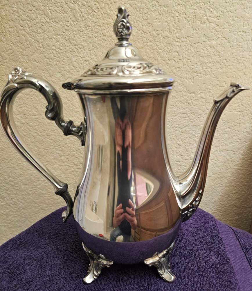 WM WILLIAM ROGERS SILVER PLATE COFFEE PITCHER MARKED 501
