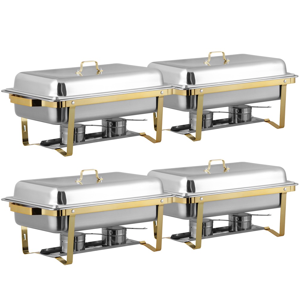 8 Pack Chafing Dishes Buffet Set 8 Qt Rectangular Chafer and Buffet Warmer Set
