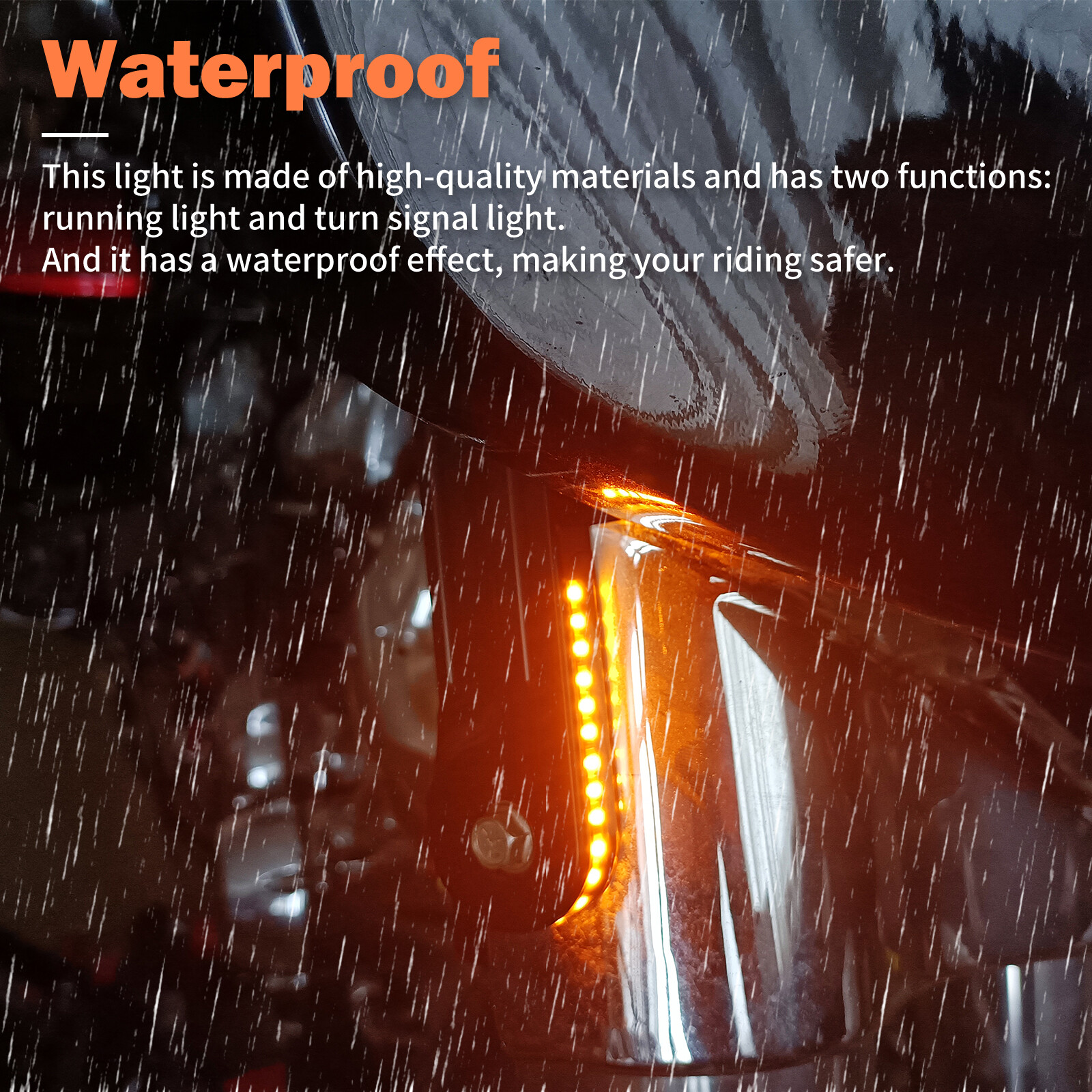 Black LED Flush Fork Turn Signal Side Light Fit For Harley Touring Glide 1998-up