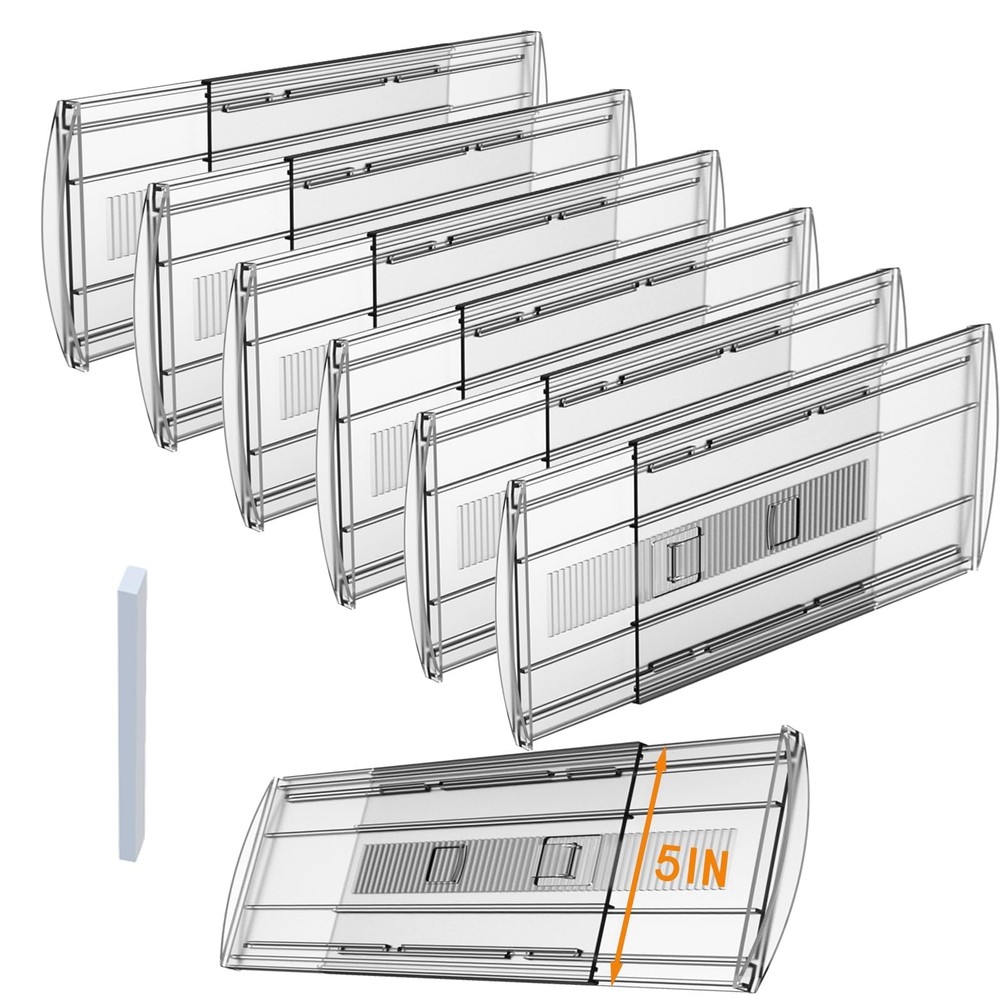6 Pack Adjustable Drawer Dividers for Clothes,5" High Expandable From 13-21" ...
