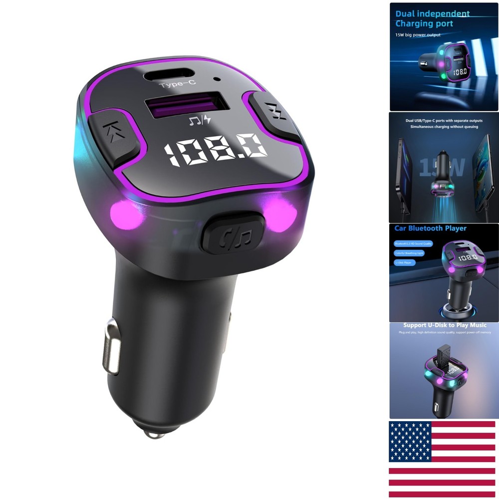 Bluetooth 5.3 Car Adapter with PD & QC3.0 Fast Charging - Enhance Your Drive