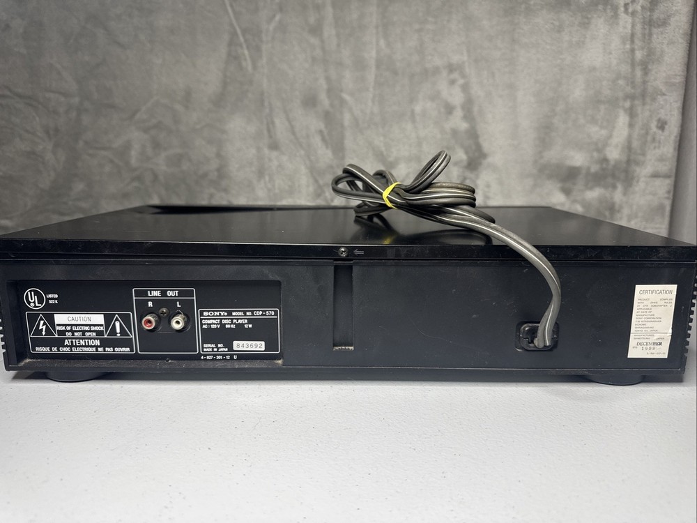 Sony CDP-570 Single Disc CD Player (tested) - Read