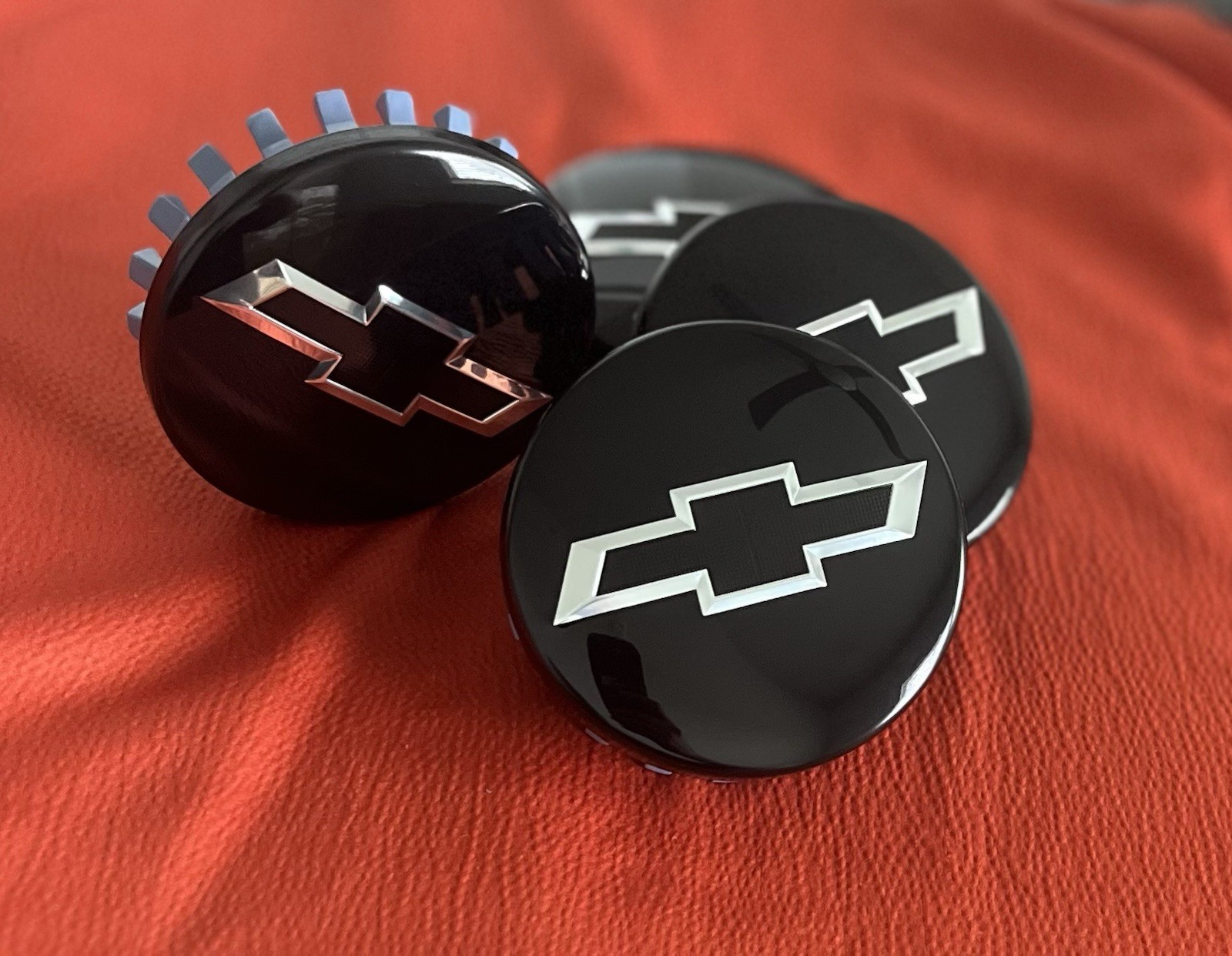 4x 83mm Gloss Black Silver Wheel Center Caps Fits Chevy Silverado Suburban Tahoe