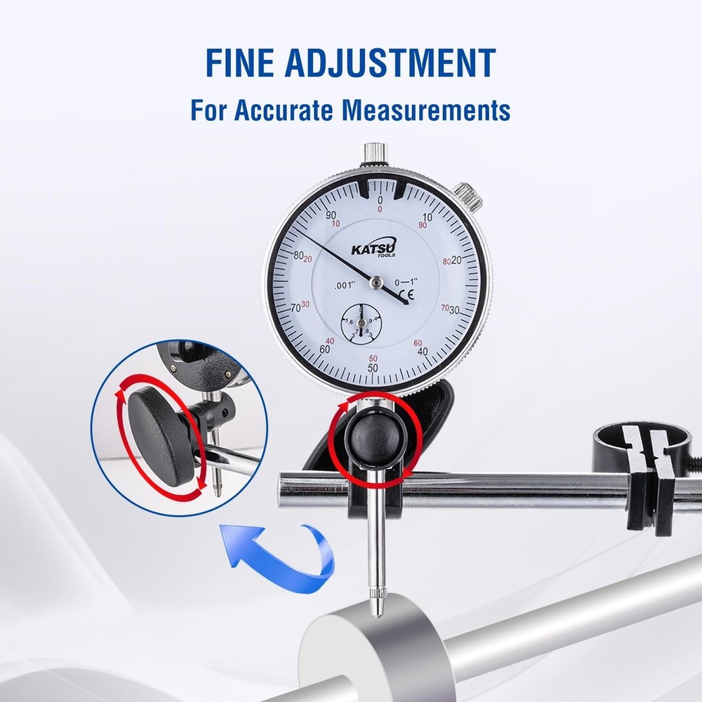 Versatile 0-1.0” Dial Indicator with Strong Magnetic Base for Engineering Use
