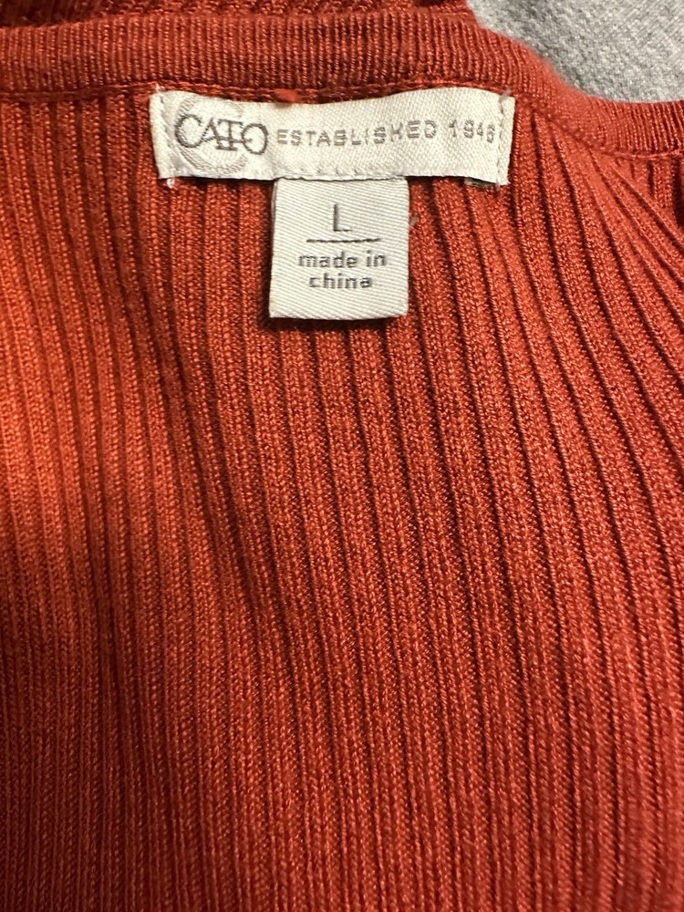 Cato Misses L Rust Open Vest Asymmetrical Mid-Length Boho