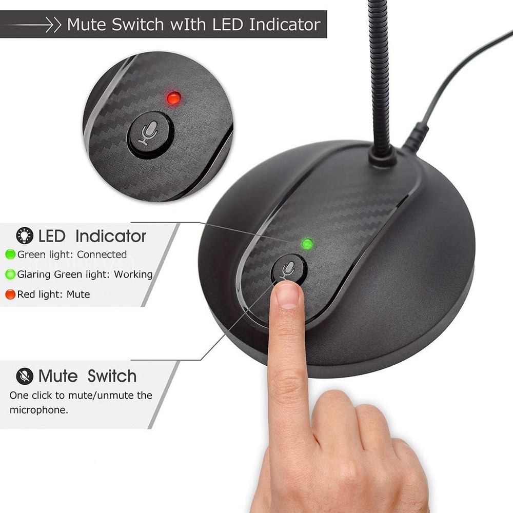 USB Microphone, JOUNIVO Computer PC Microphone with Mute Button for Streaming, P