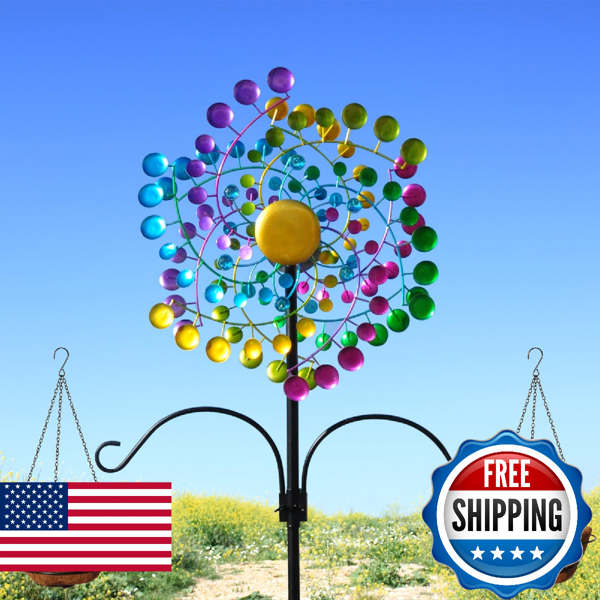 Wind Spinners Large Metal Outdoor Windmill Garden Spinner Yard Spinners Kinetic