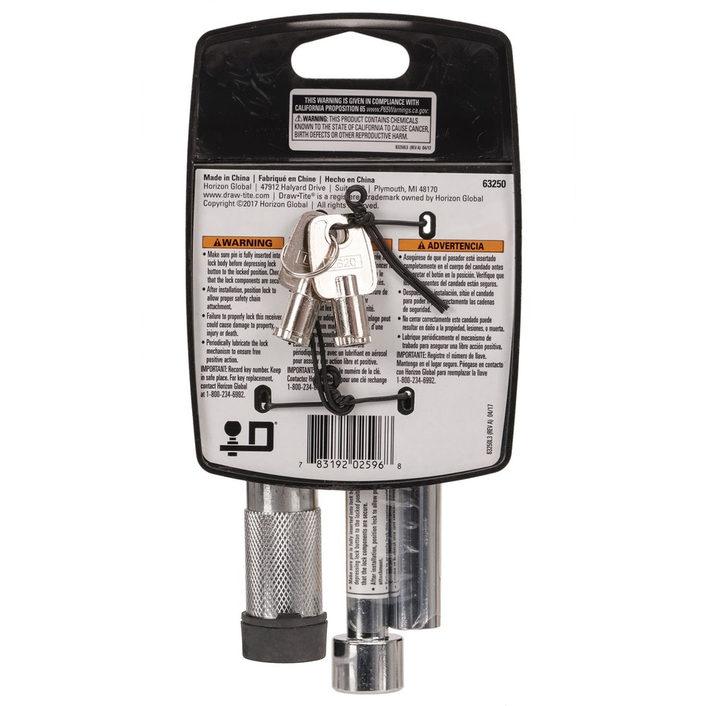 Draw-Tite 63250 Trailer Coupler Lock Set