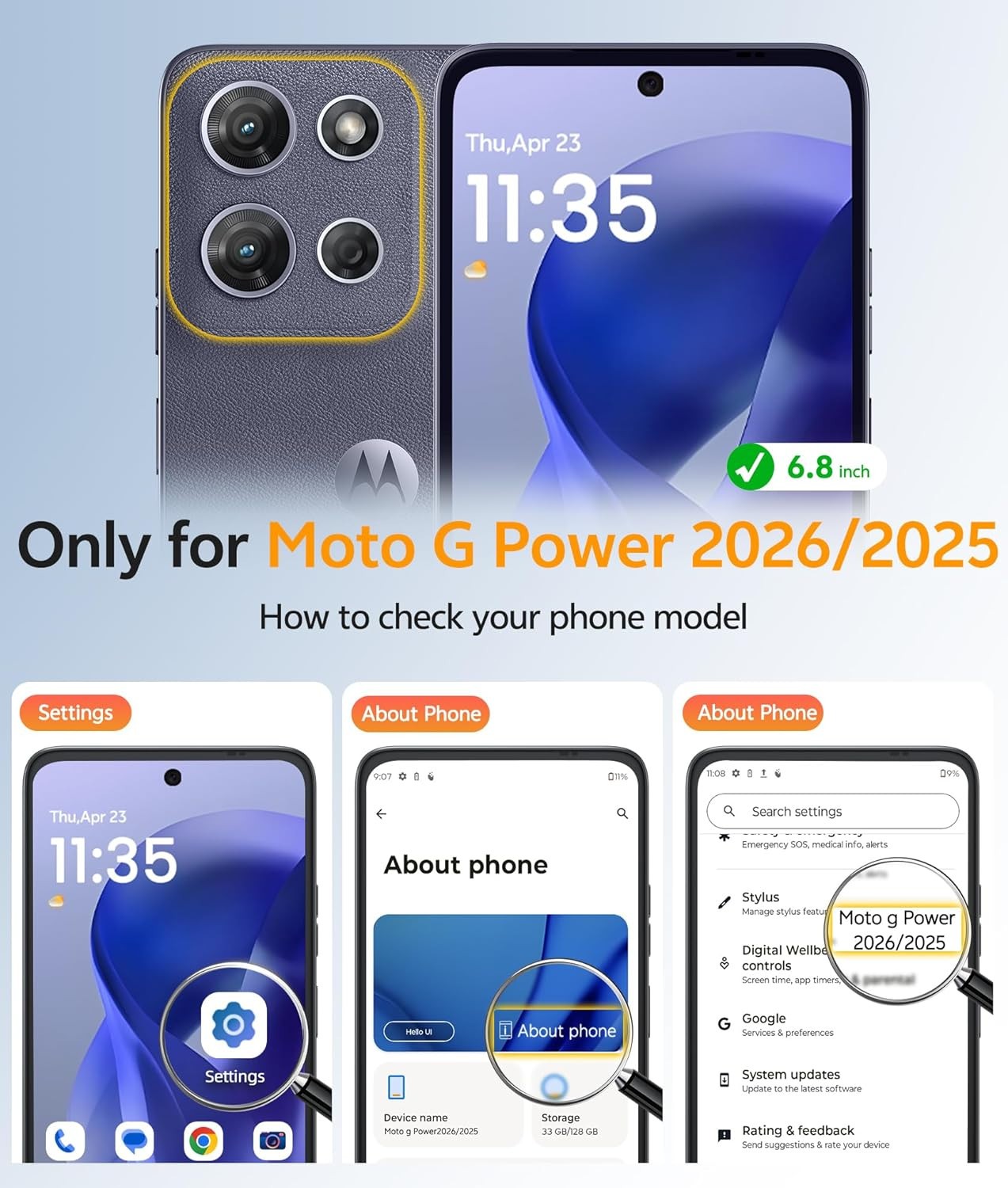 For Motorola Moto G Power 5G 2025 2026 Case Mag Safe Phone Cover + Glass Screen