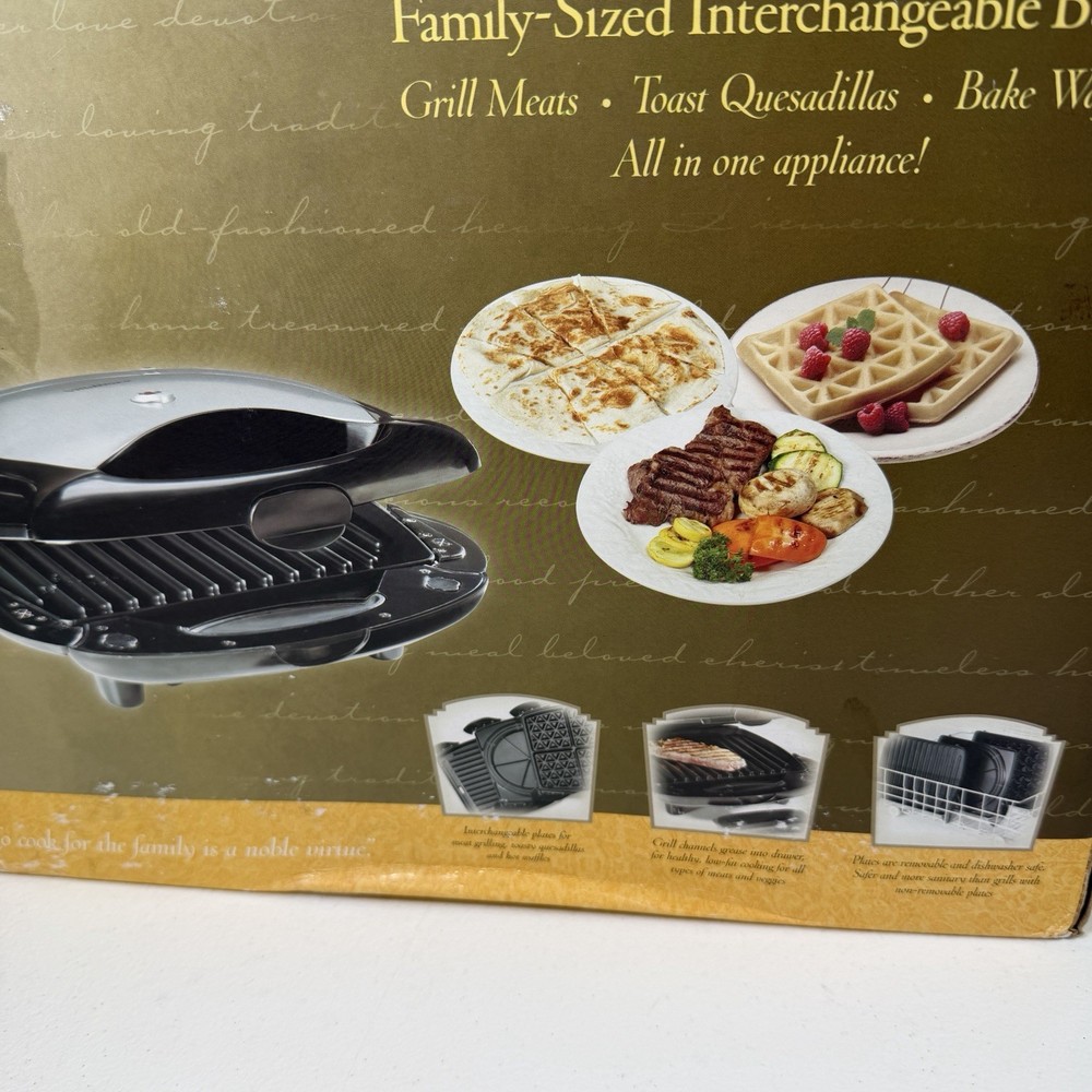 VillaWare InterBake3 Family-Sized Interchangeable Baker 4-square OPEN BOX