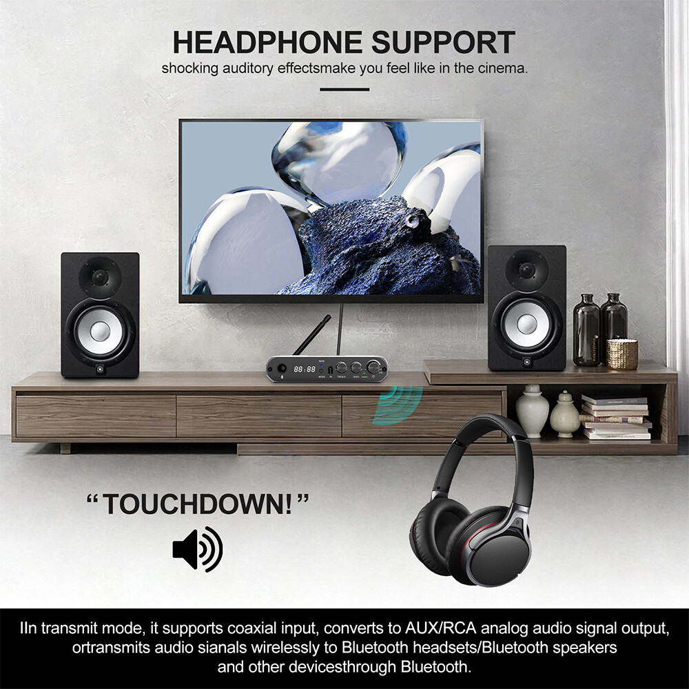 6-in-1 Bluetooth Transmitter Receiver Coaxial AUX USB L/R Stereo Audio Adapter