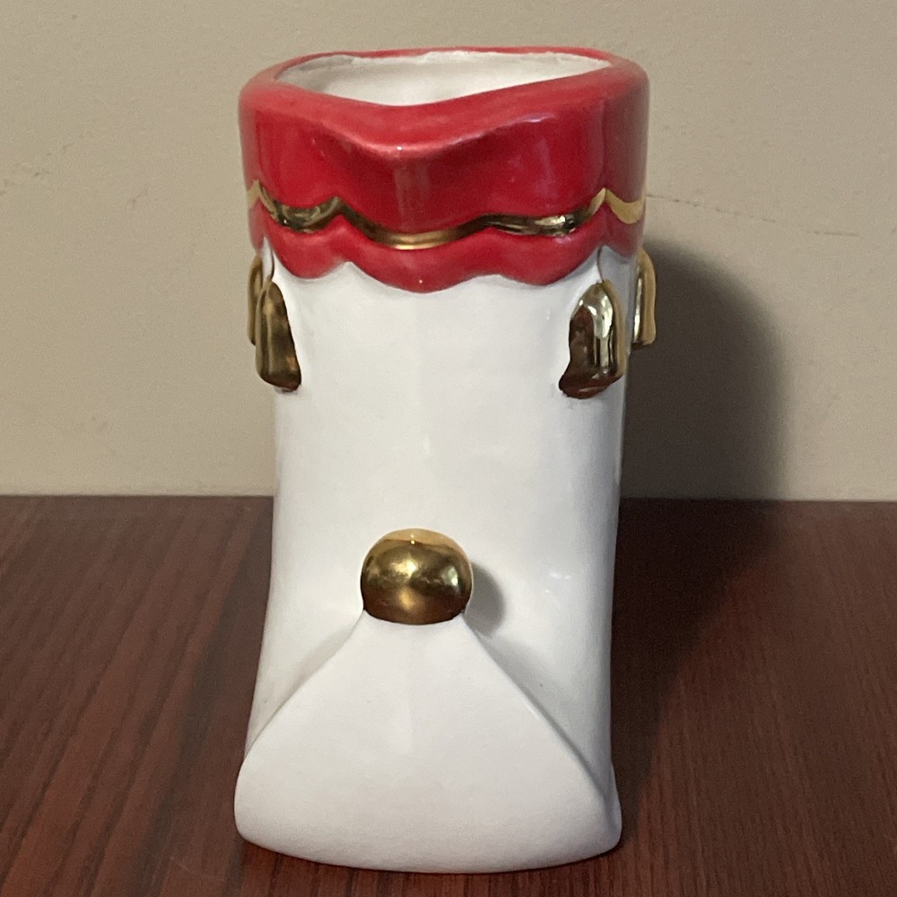 1972 Santa Boot Pitcher Ceramic 5.5” 16oz