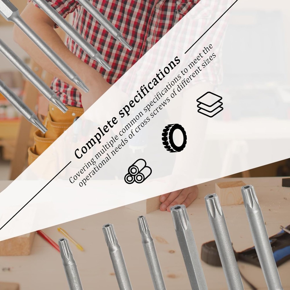 11X Torx Star Head Hex Shank Screwdriver Drill Bit Tool Set Driver Large Torque