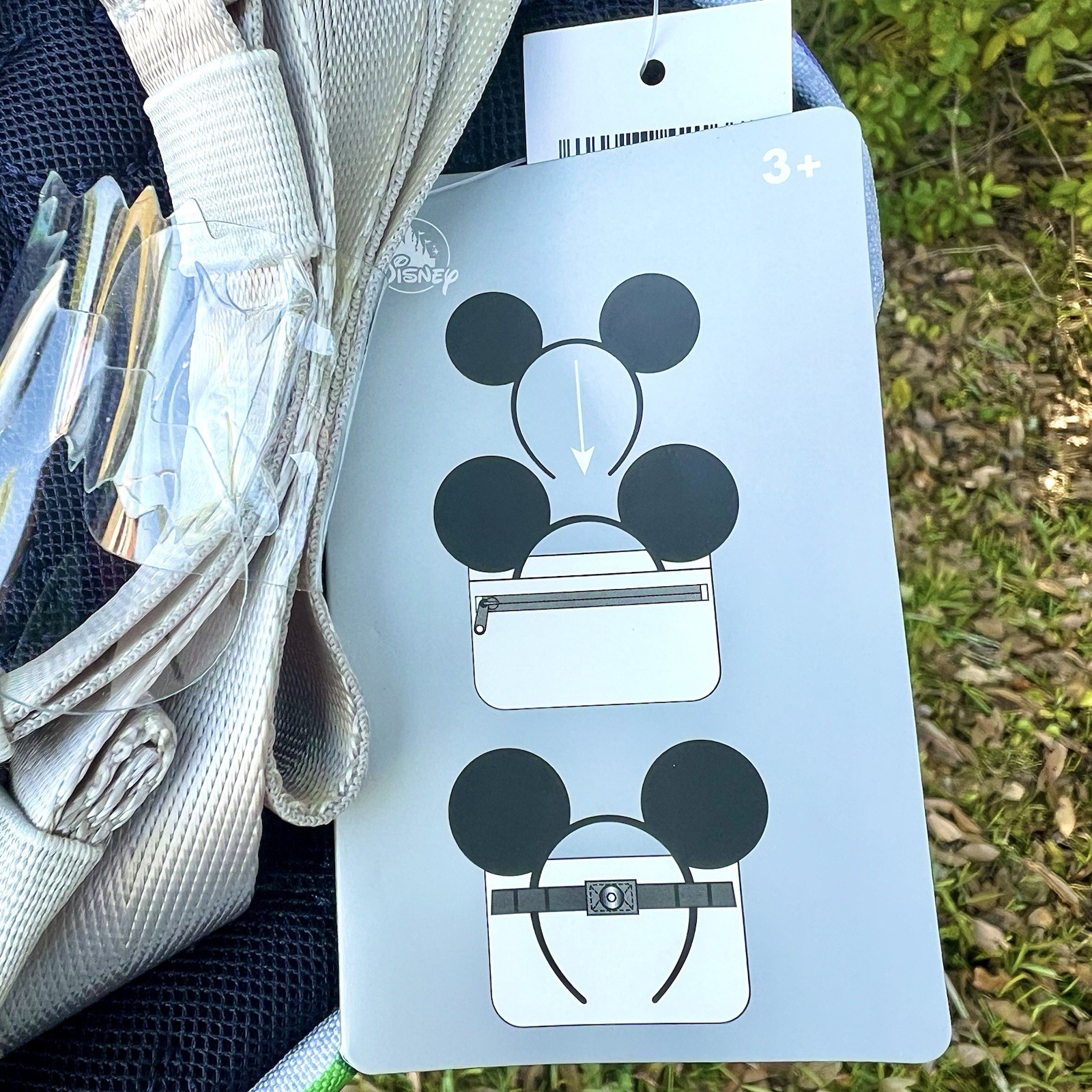 Disney Parks WDW Four Park Icons Belt Bag Fanny Pack W/ Headband Ear Holder NEW