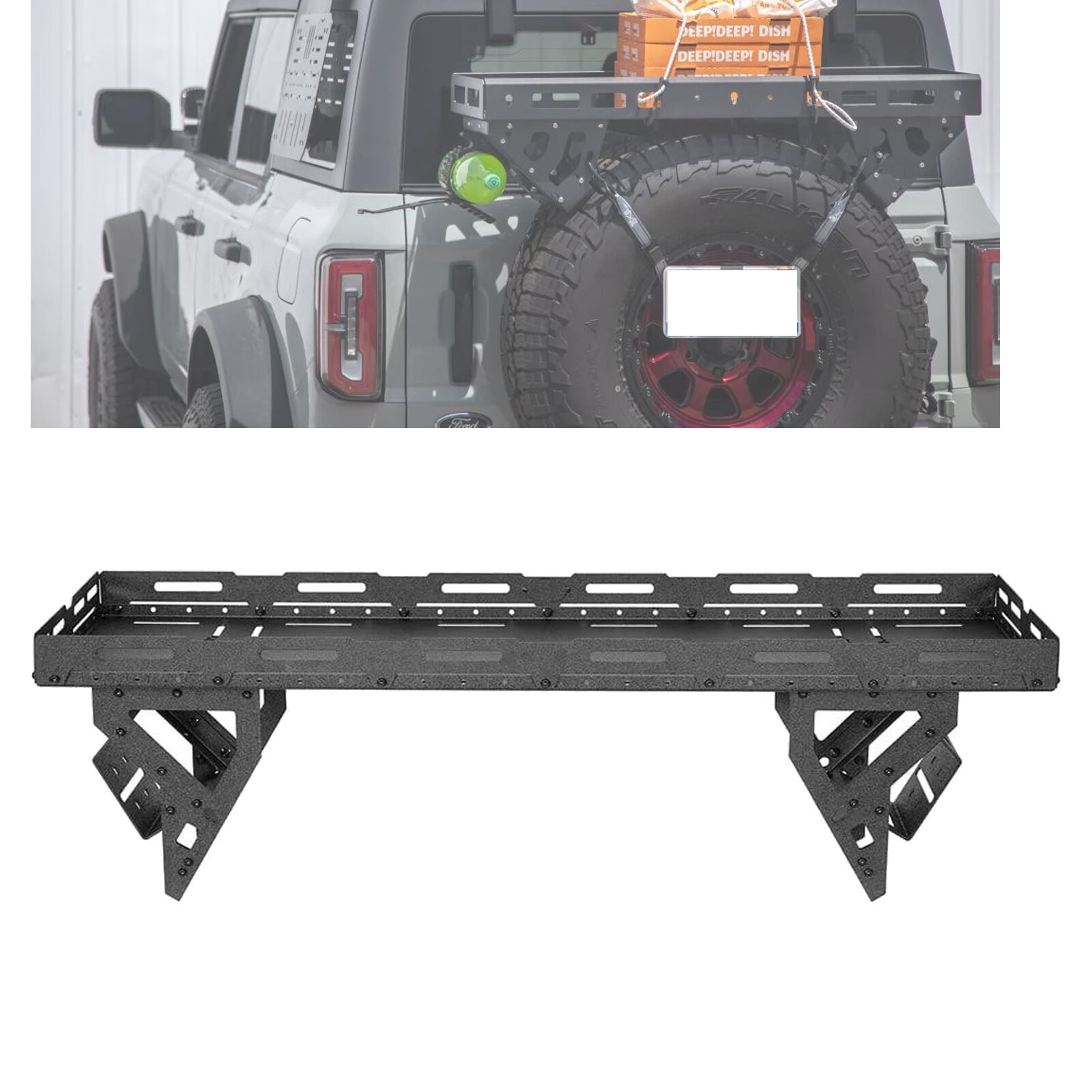 Fit 76-24 Jeep Wrangler Rear Cargo Basket Rack Spare Tire Utility Storage Basket