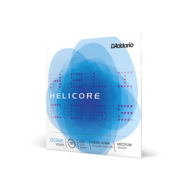 D'Addario Helicore Octave Violin String Set, 4/4 Scale, Medium Tension Strings