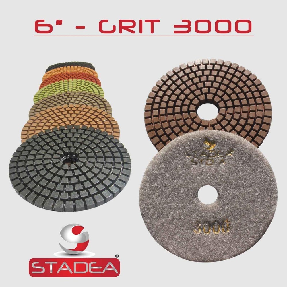 6" PREMIUM DIAMOND POLISHING PADS :Pick Grit & Quantity