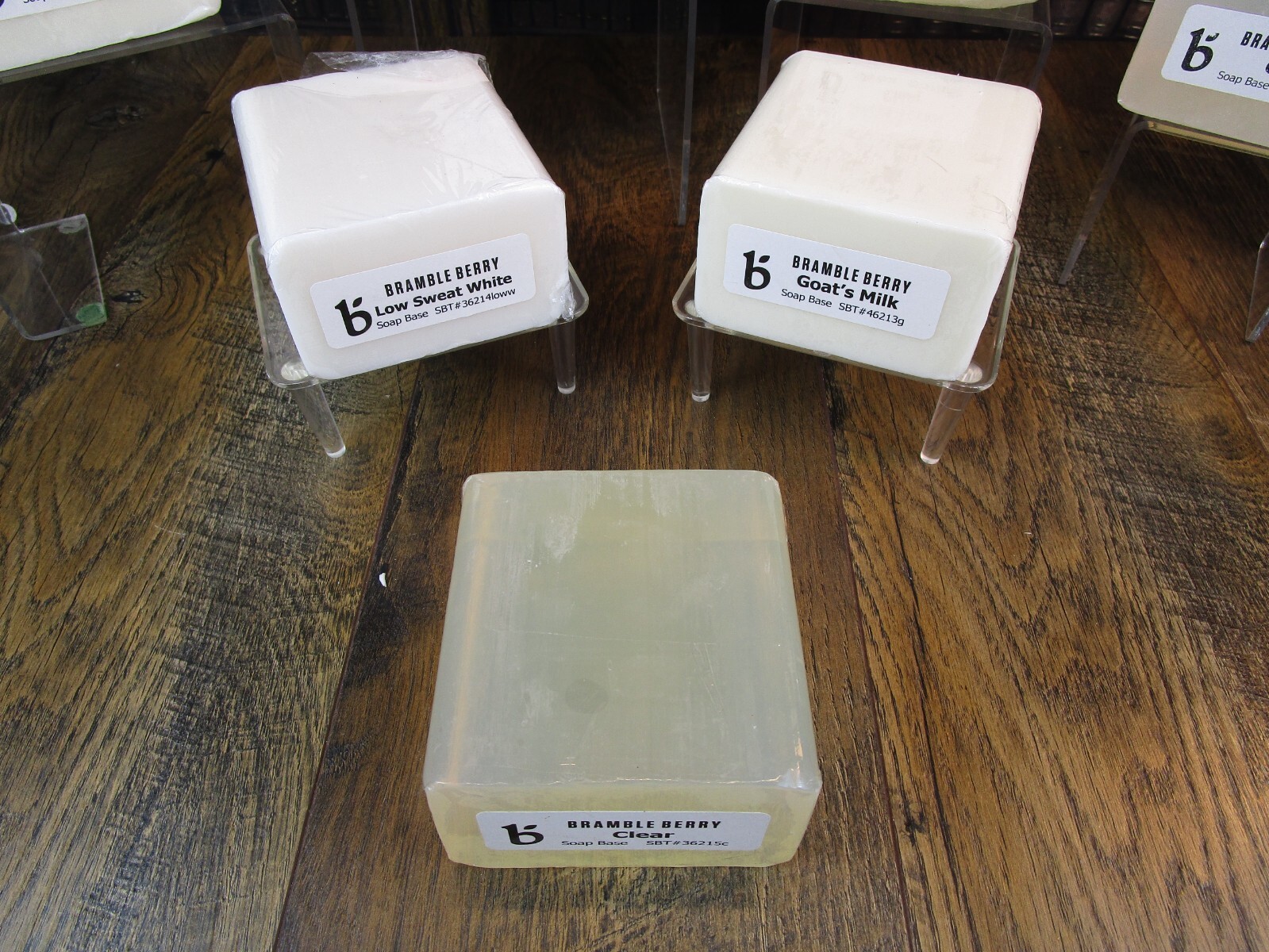 Lot of 7 ASSORTED & SEALED - BRAMBLE BERRY SOAP BASE - Goat's Milk, Clear, White