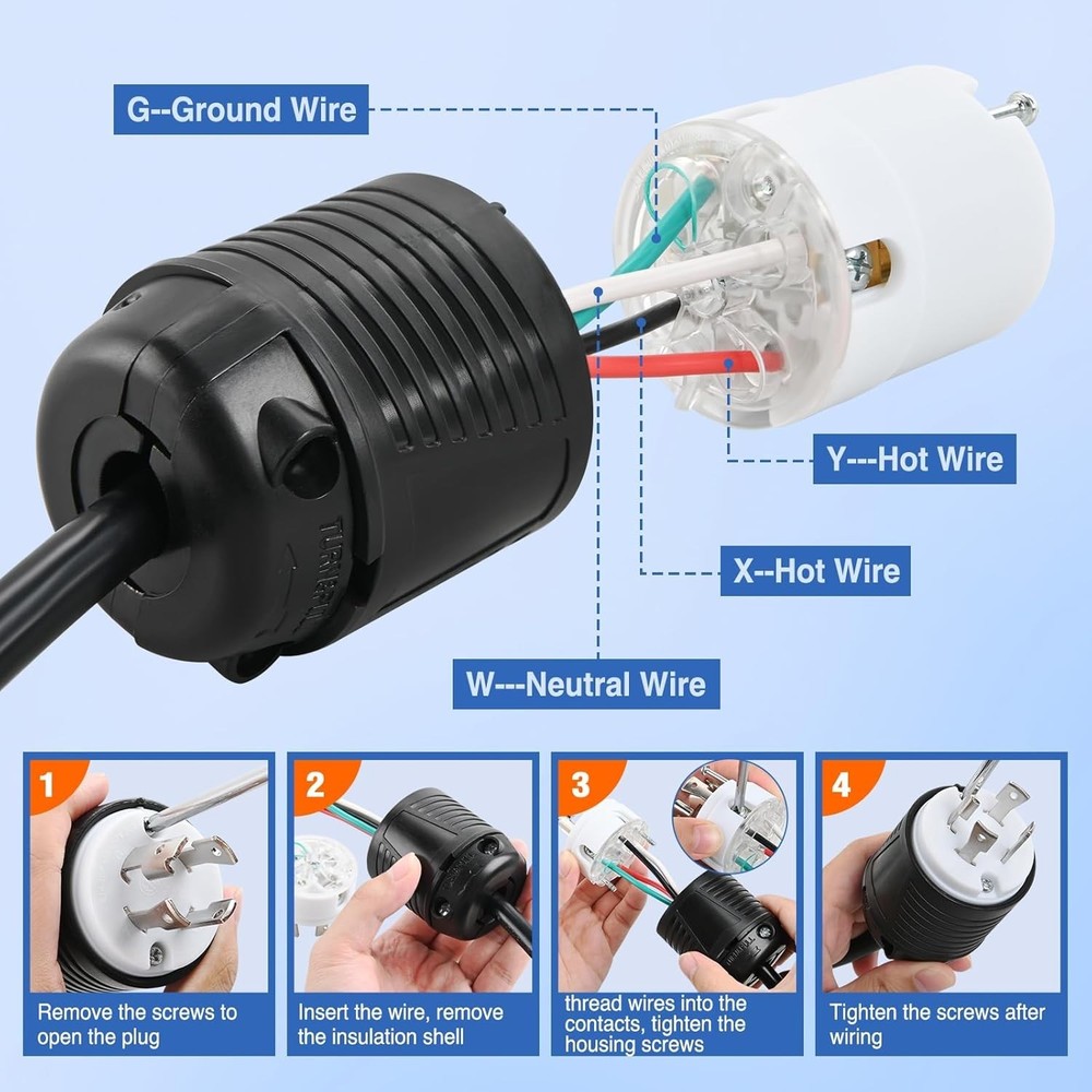 Durable 30Amp Locking Plug Adapter for 125/250V Applications – Safety Certified