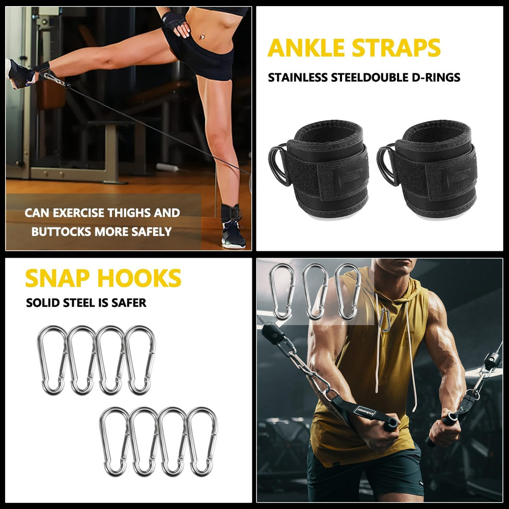 Cable Machine Attachment, LAT Pulldown Attachments, Home Gym Accessories, Tricep