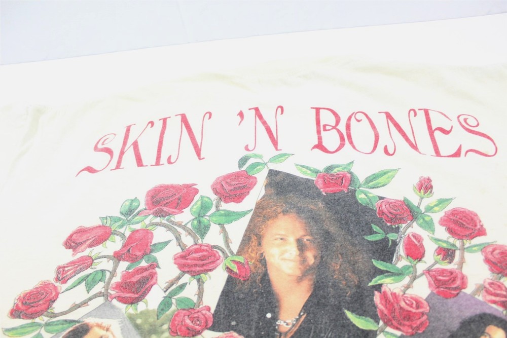 1993 Guns & Roses Skin & Bones World Tour T-Shirt Short Sleeve Off White SZ XL