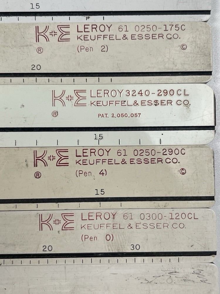 K&E Leroy Lettering *MIXED Set S18-2 Keuffel & Esser / Tech Graphics Drafting