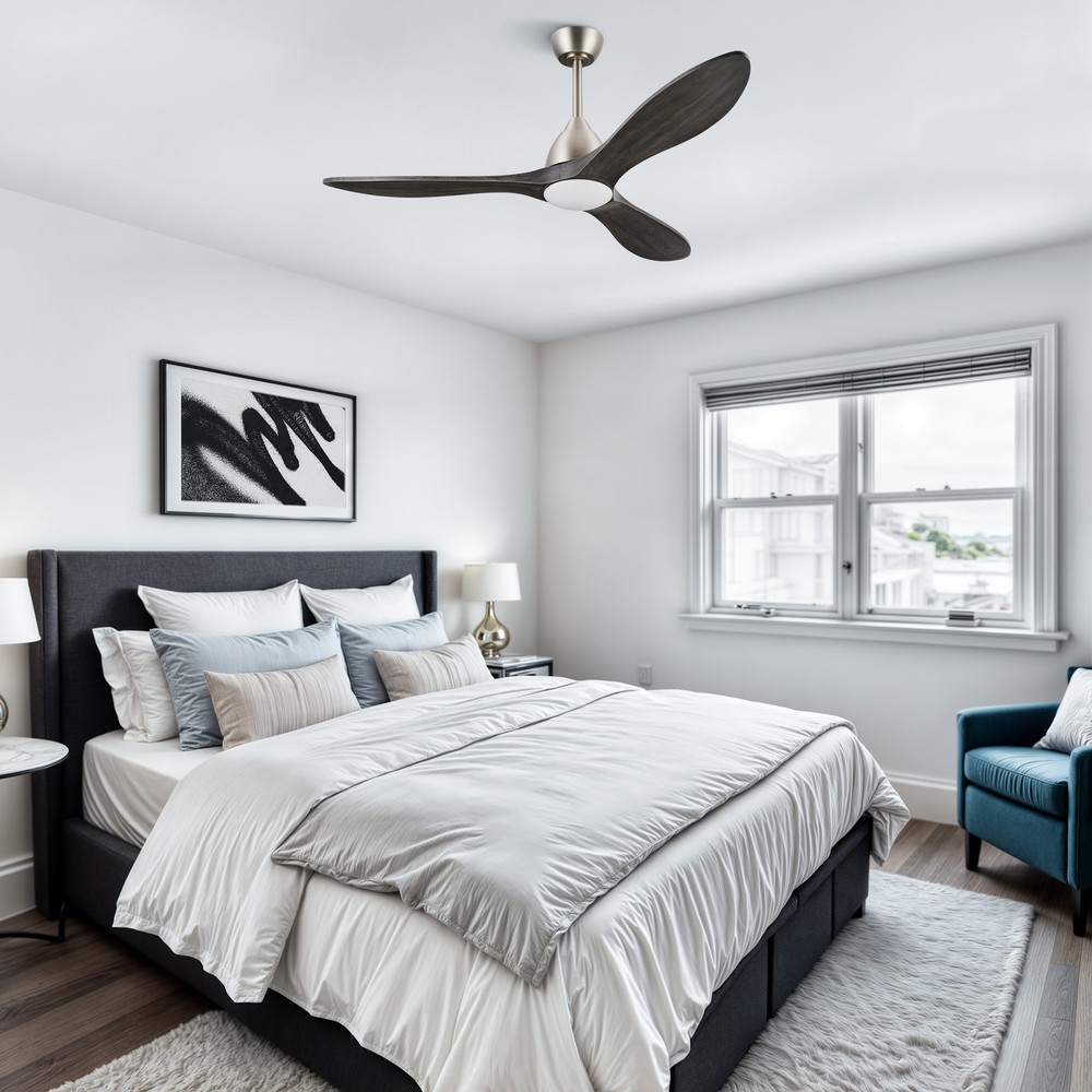 52" Smart Ceiling Fan with LED Lights Remote App Voice Control - Used