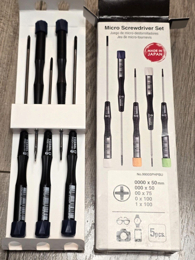 Vessel 5pc Phillips Specialty Micro Precision Screwdriver Set, Japan #99005PHPBU