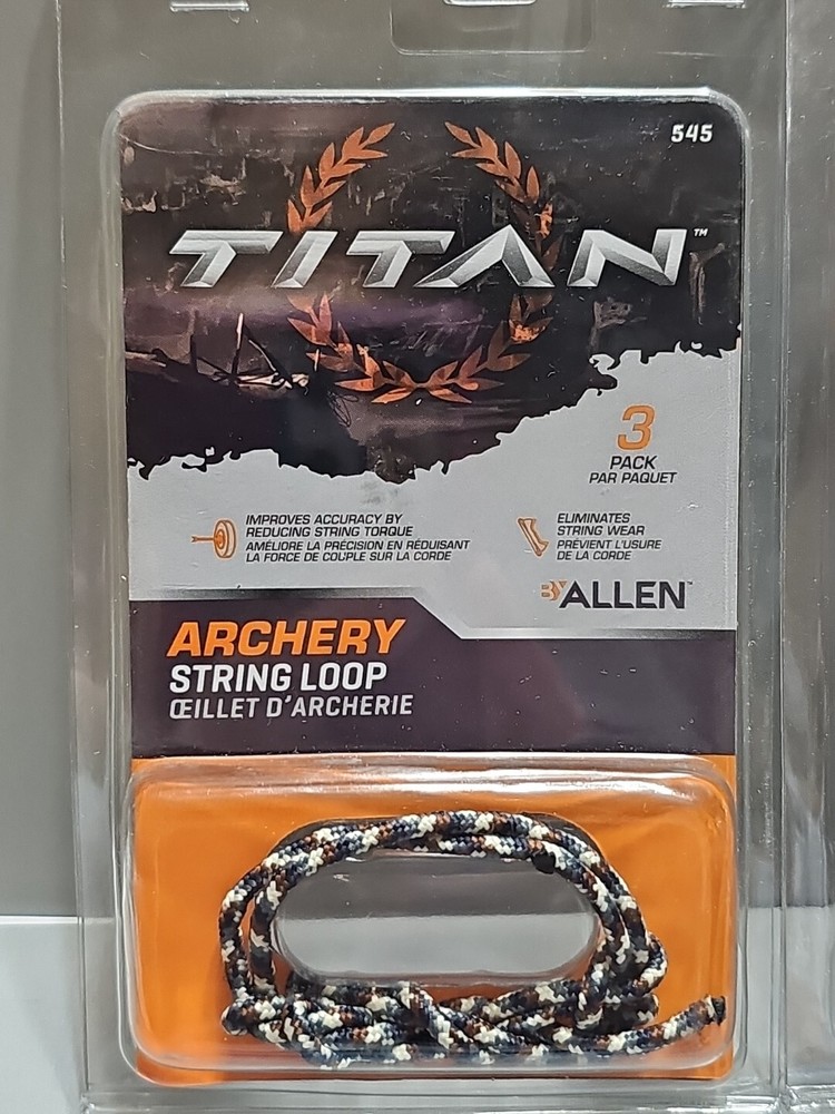 2~Black Titan Archery String Loop - 3 Pack