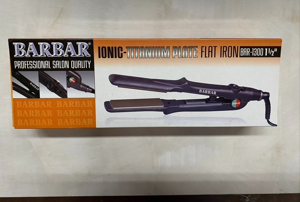 BARBAR PROFESSIONAL FLAT IRON, IONIC, TITANIUM PLATE IONIC BAR 1300 1 1/2 "