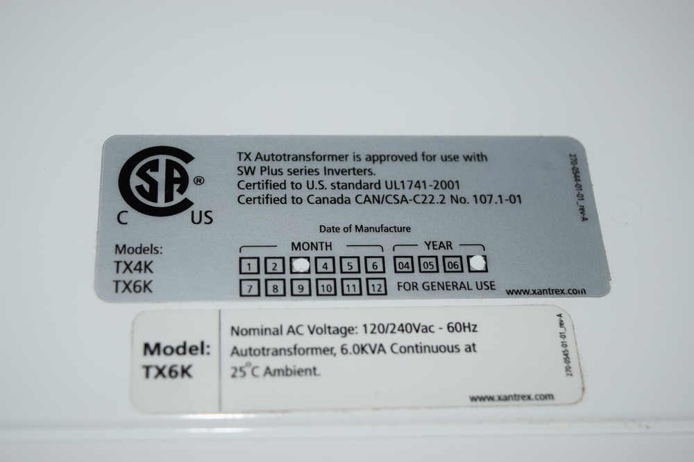 Xantrex TX Autotransformer TX6K