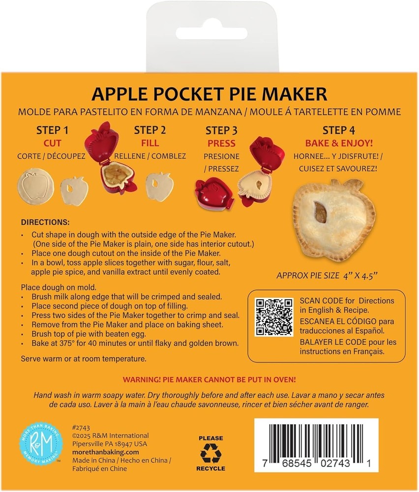 R M Pocket Pie Maker 5 Inch Handheld Mini Pie Press Pastry Dumpling Maker