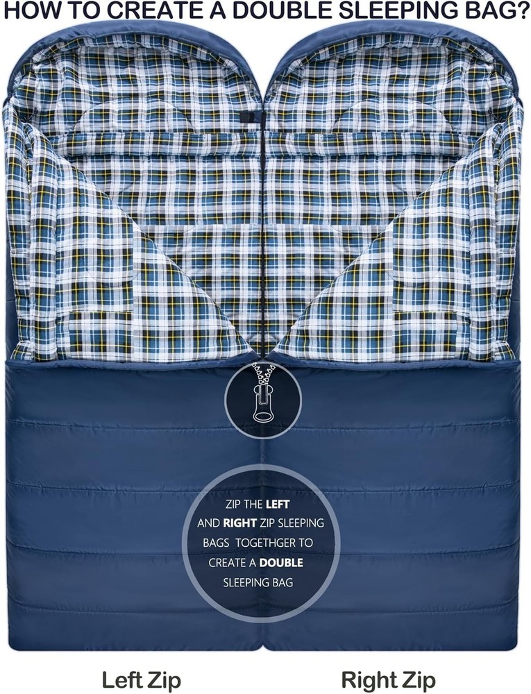 Versatile XXL Sleeping Bag with Compression Sack – Luxury Camping Experience