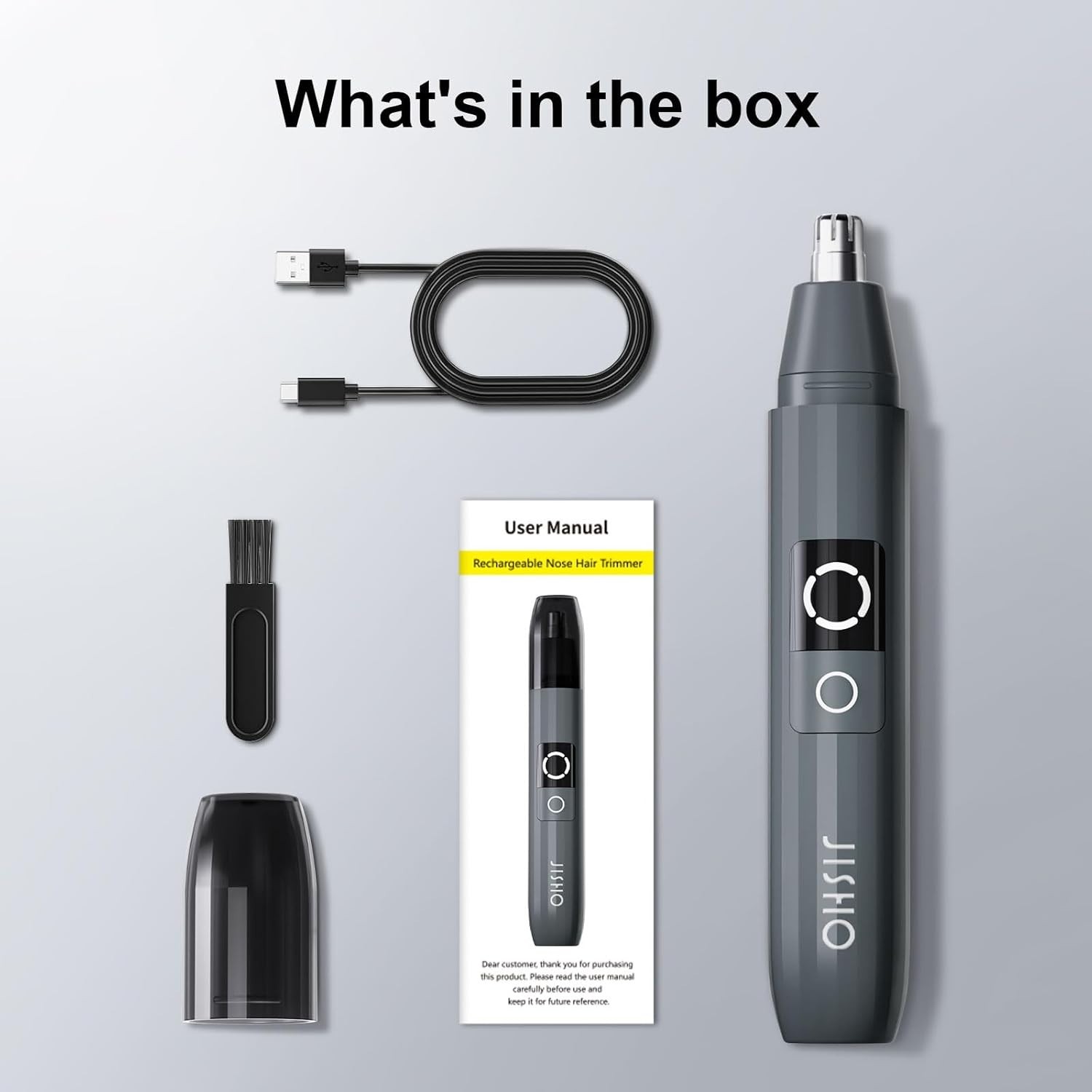 Ear and Nose Hair Trimmer with LED indicator USB Rechargeable Water Resistant