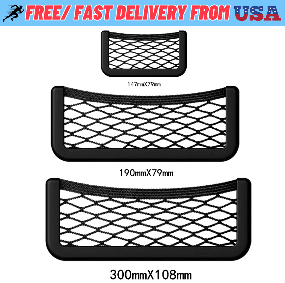 3 Size Bundle Mesh Net Holder ABS Plastic Frame Storage Cargo Pocket Organizer