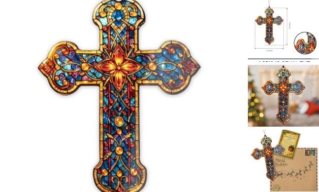 He is Risen Easter Decor – Religious Easter Cross Decoration for Home, Cross2
