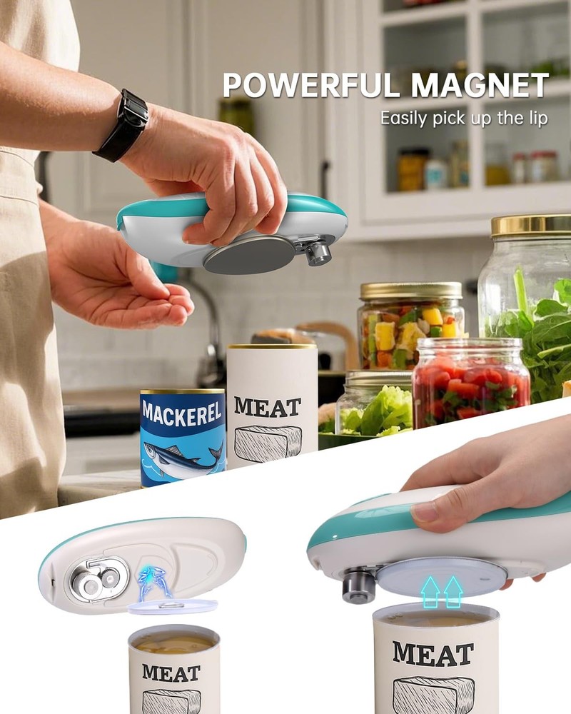 CIRCLE JOY Electric Can Opener, One-Touch Automatic Can Opening with Smooth E...