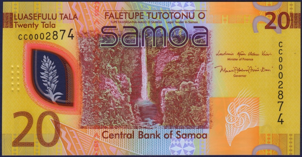 SAMOA - P49a - 20 Tala - First prefix CC - POLYMER - 2023 / 2024 - UNC