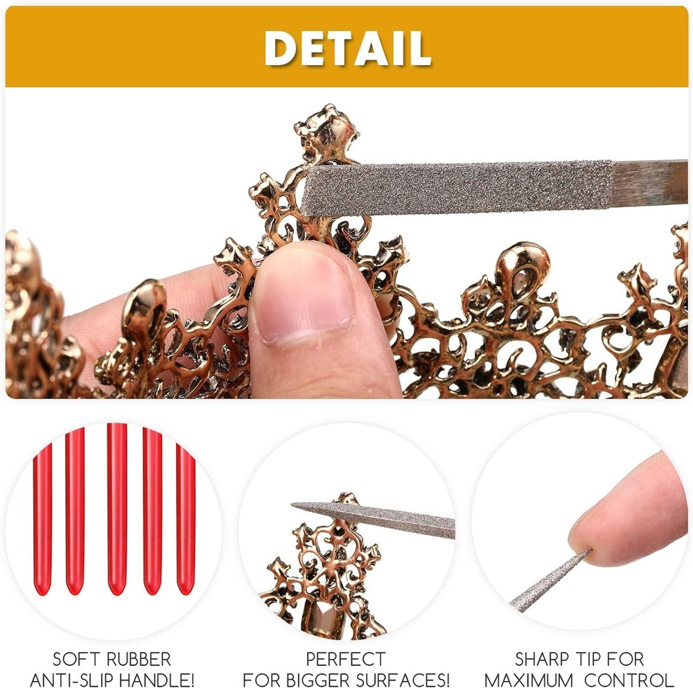 Miniature and Model Files, Includes Diamond File Set (Round, Flat and Triangular