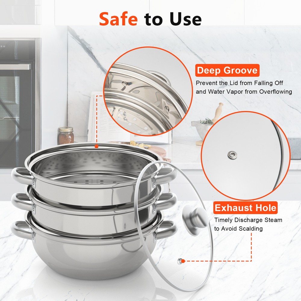 Rice Roll Steamer 2/3 drawers DIY Multi-function Rice Noodle Roll Steamer
