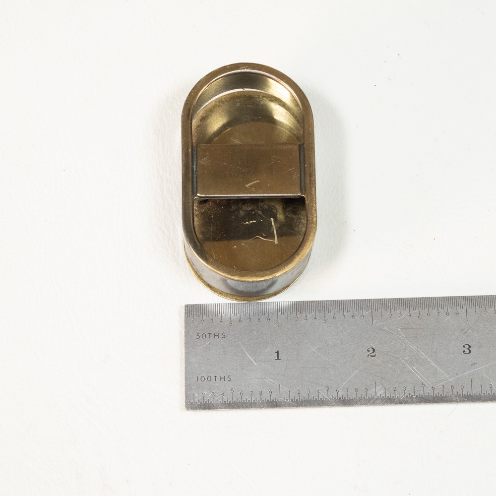 (1) Drexel Passage Drawer Pull Campaign Dresser Flush Brass Fixed Handle